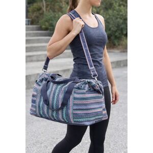 Ivivva Lululemon Girl Women Duffel Bag Gym Dance Yoga Pink Gray Purple Fair Isle
